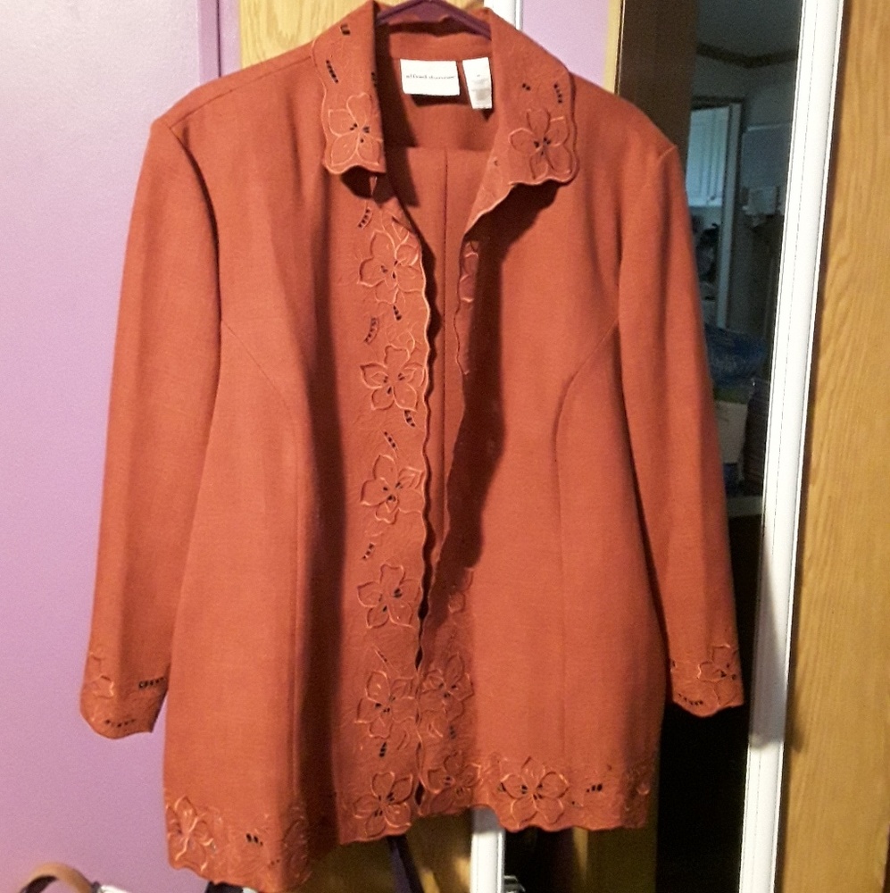 Coral jacket and slacks